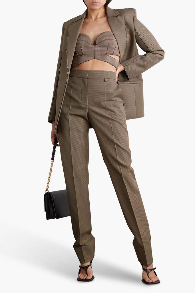 Givenchy Cutout Prince of Wales checked wool-blend bra top