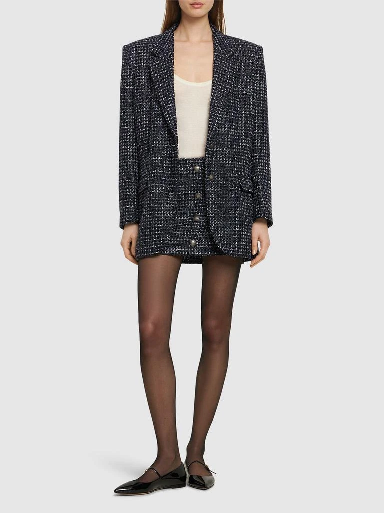 Alessandra Rich Sequined Tweed Low Waist Mini Skirt 1