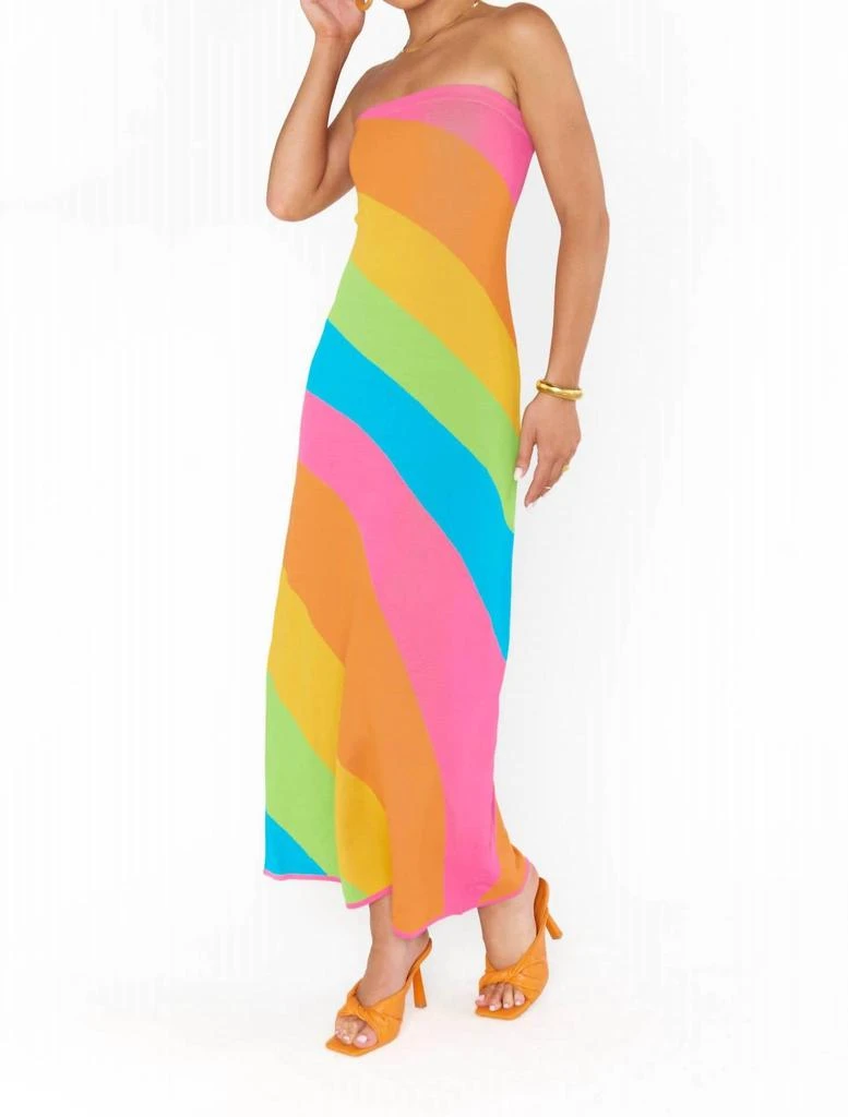 Show Me Your Mumu Island Nights Tube Dress In Salty Rainbow Stripe Knit 2