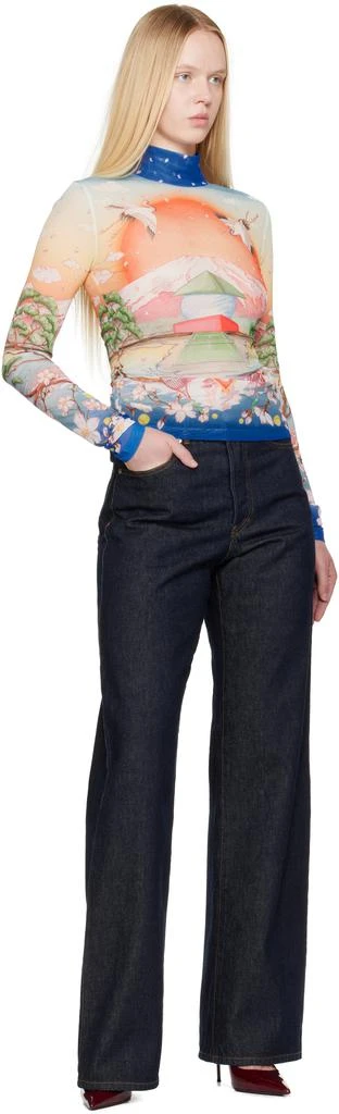 Casablanca Multicolor Printed Mesh Top 4