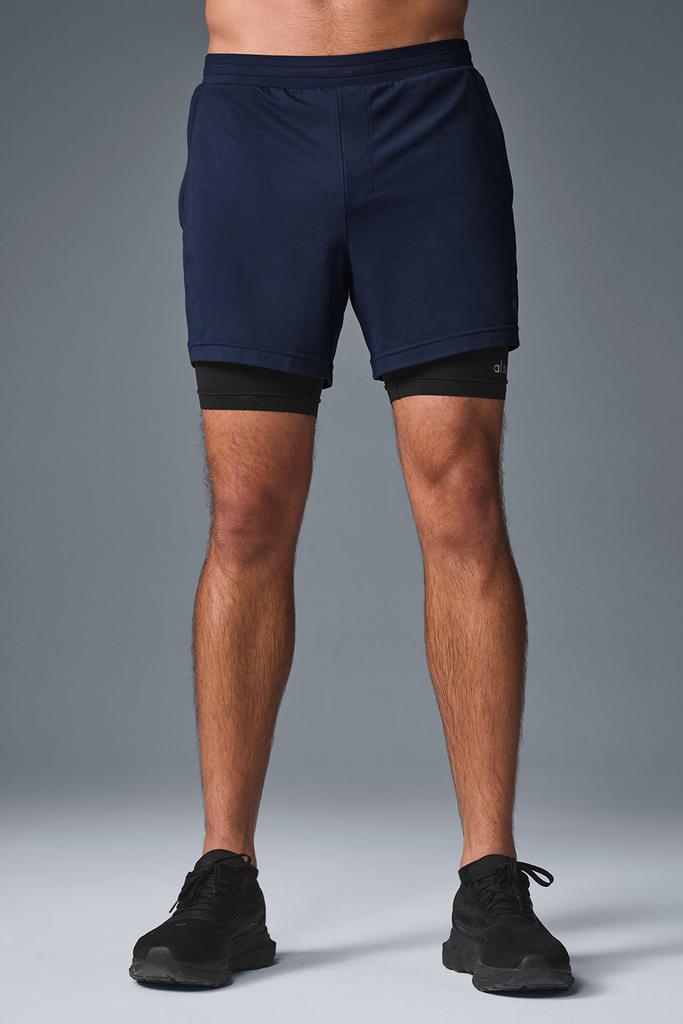 Alo Conquer React 2-In-1 Performance Short - Navy/Black