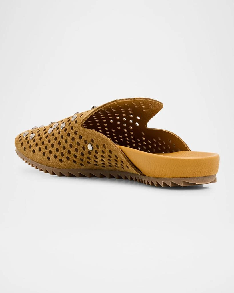Pedro Garcia Braidy Crystal-Embellished Suede Clogs 4