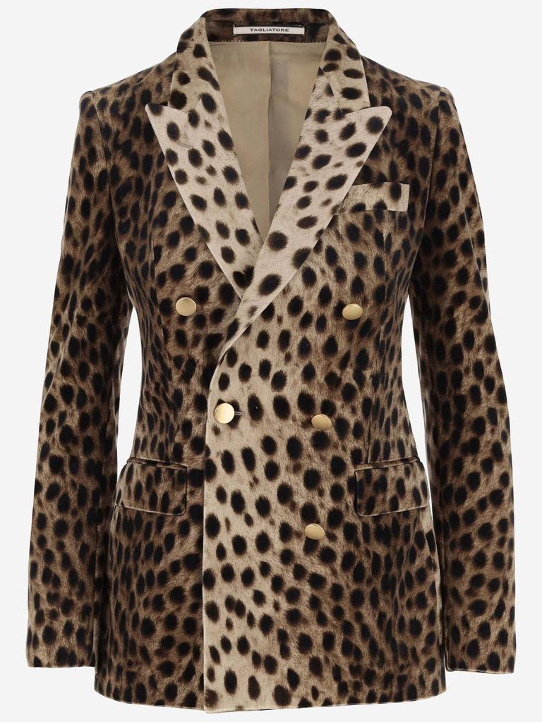 TAGLIATORE Double-breasted Jacket With Leo Pattern - Suits