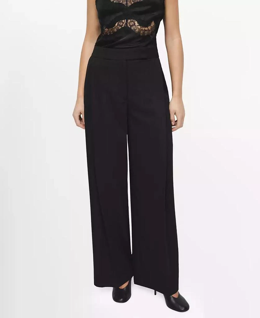 Mango Women
s Pleated Wide Leg Pants