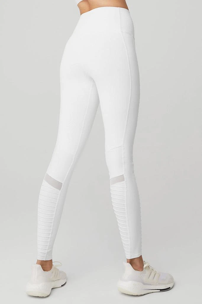 Alo High-Waist Moto Legging - White/White Glossy 2