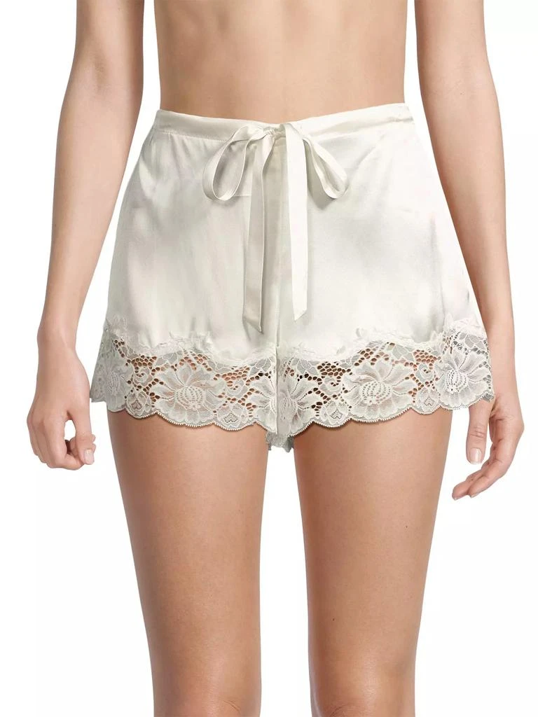Ginia Lace-Trim Silk Shorts 3