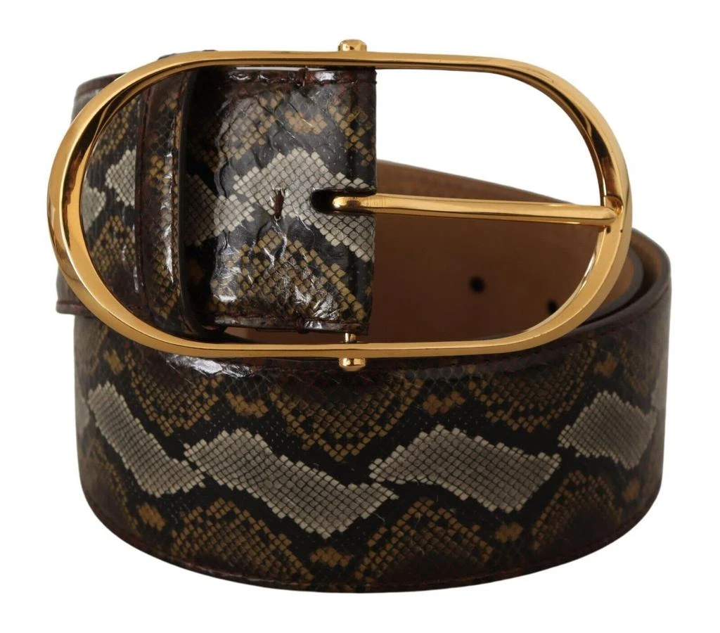 Dolce 
Gabbana Python Leather gold Oval Buckle Women
s Belt 2
