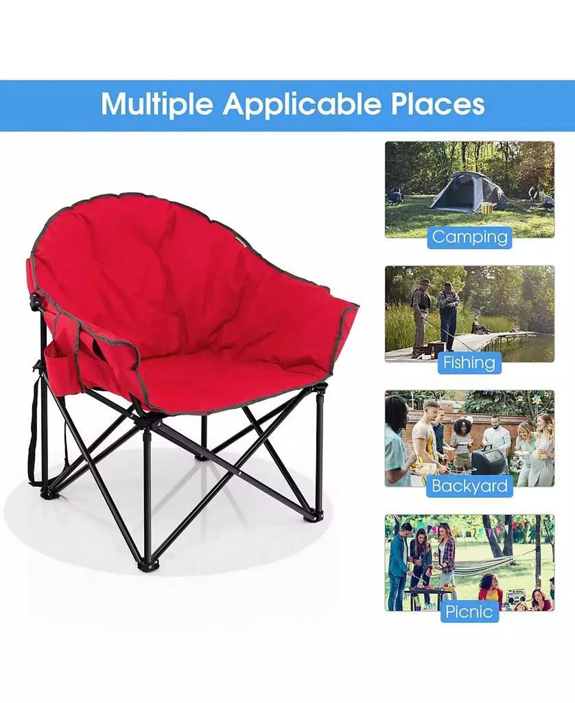 Mecale Folding Camping Moon Padded Chair with Carrying Bag 9