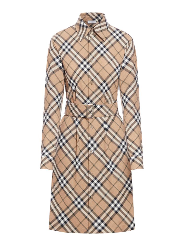 Burberry Check wool blend shirt dress