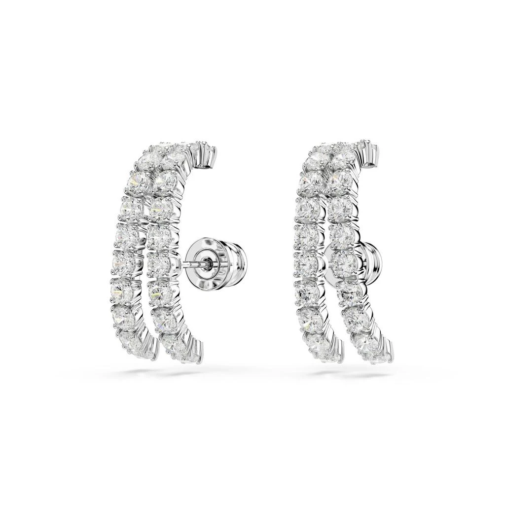 Swarovski Matrix ear cuffs round cut white rhodium plated 3