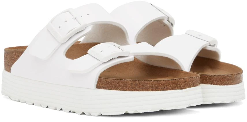 Birkenstock White Papillio Arizona Platform Sandals 4