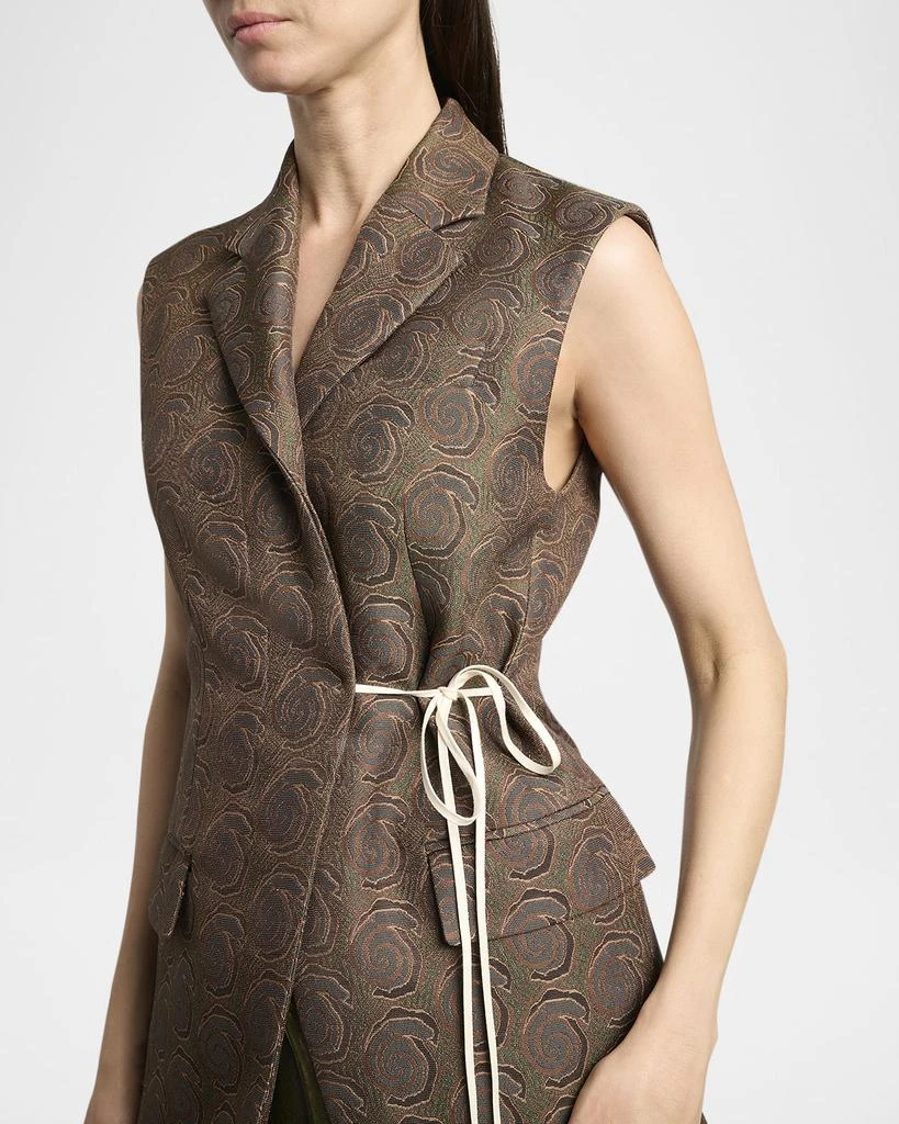 Dries Van Noten Swirl Jacquard Wrap Vest 5