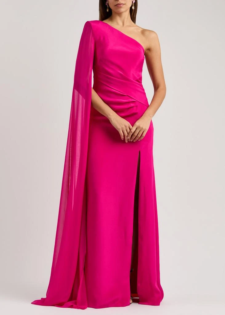 ROLAND MOURET One-shoulder silk-satin gown  4