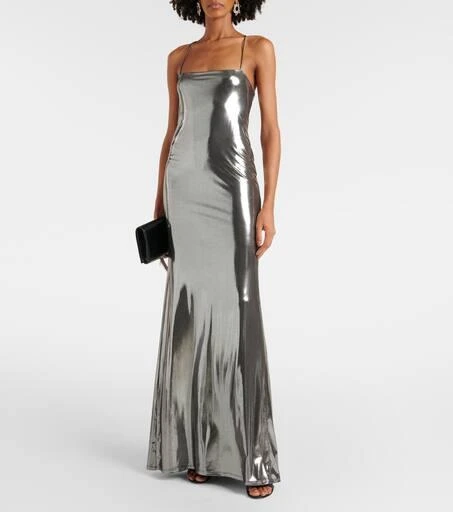 The Sei Metallic jersey gown 2