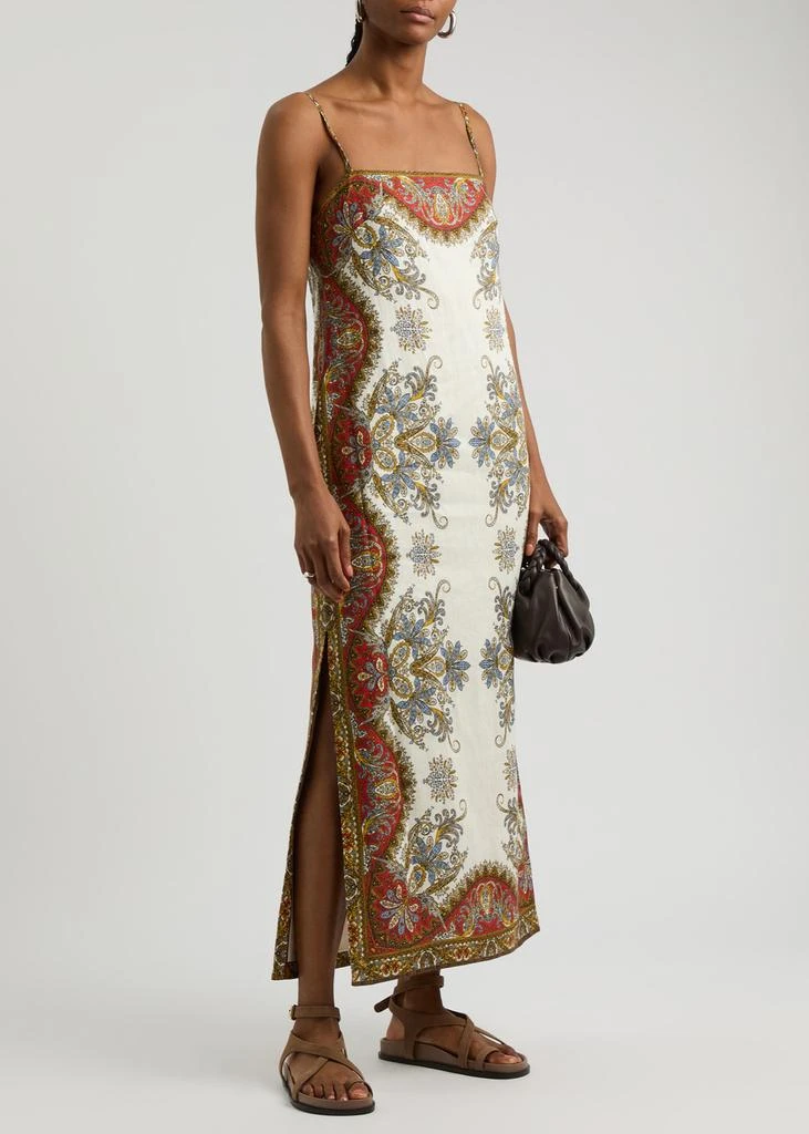 VERONICA BEARD Petra paisley-print linen midi dress 4