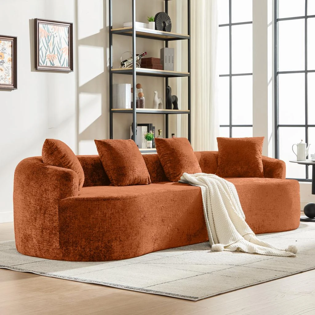 Streamdale Furniture Streamdale Curved Loveseat with 3 Pillows, Deep Seat Couch for Apartment 4
