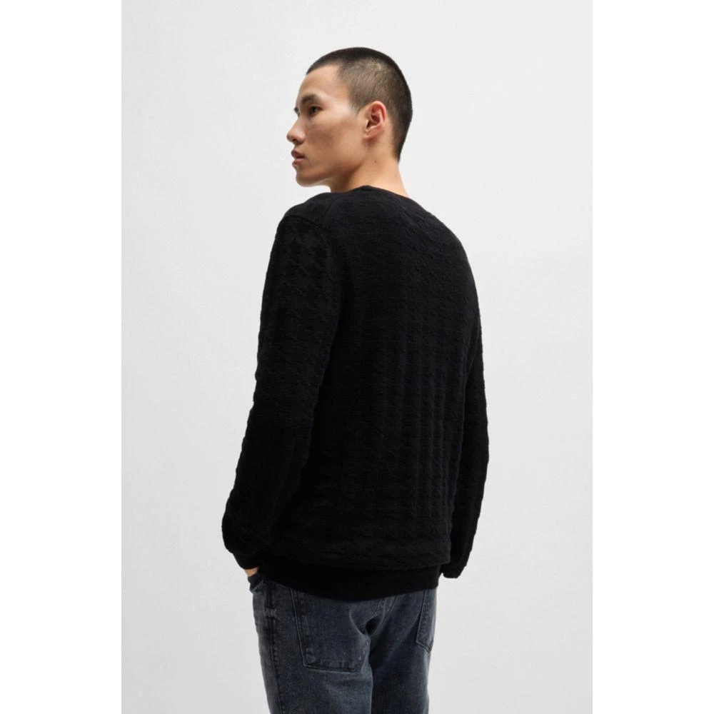 Hugo Boss Houndstooth check sweater in cotton 4