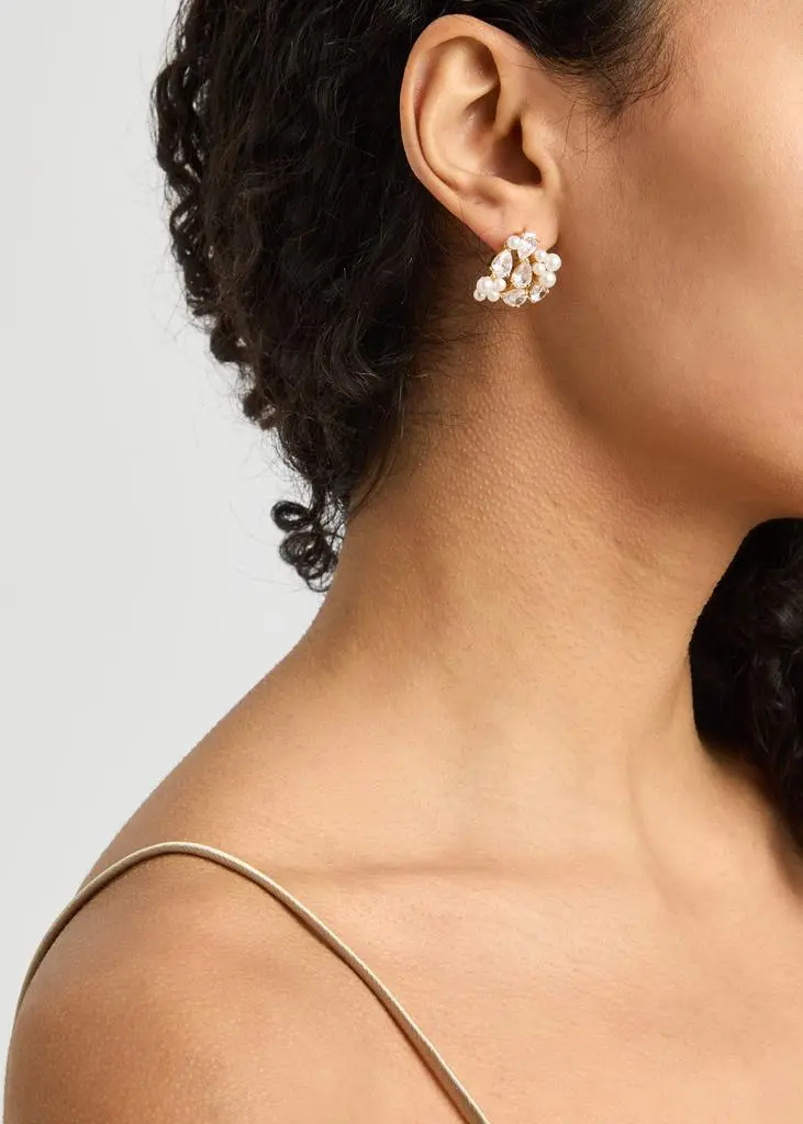 Completedworks The Breaths we Dare To Take 18kt gold-plated stud earrings 2