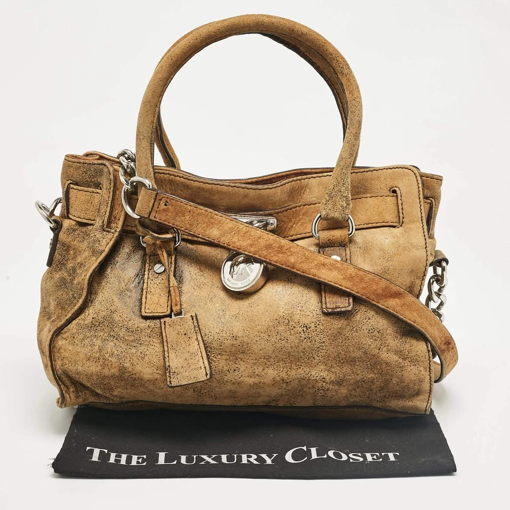 Michael Kors MICHAEL Michael Kors Tan/Black Alcantara East/West Hamilton Satchel 12