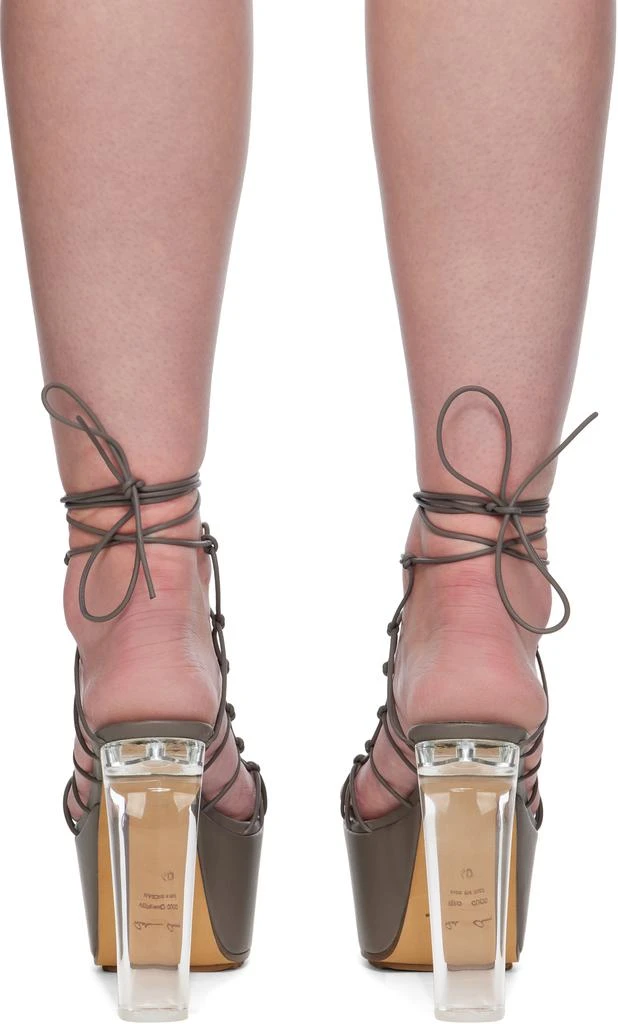 Rick Owens Gray Hollywood Web Platform 65 Heeled Sandals 2