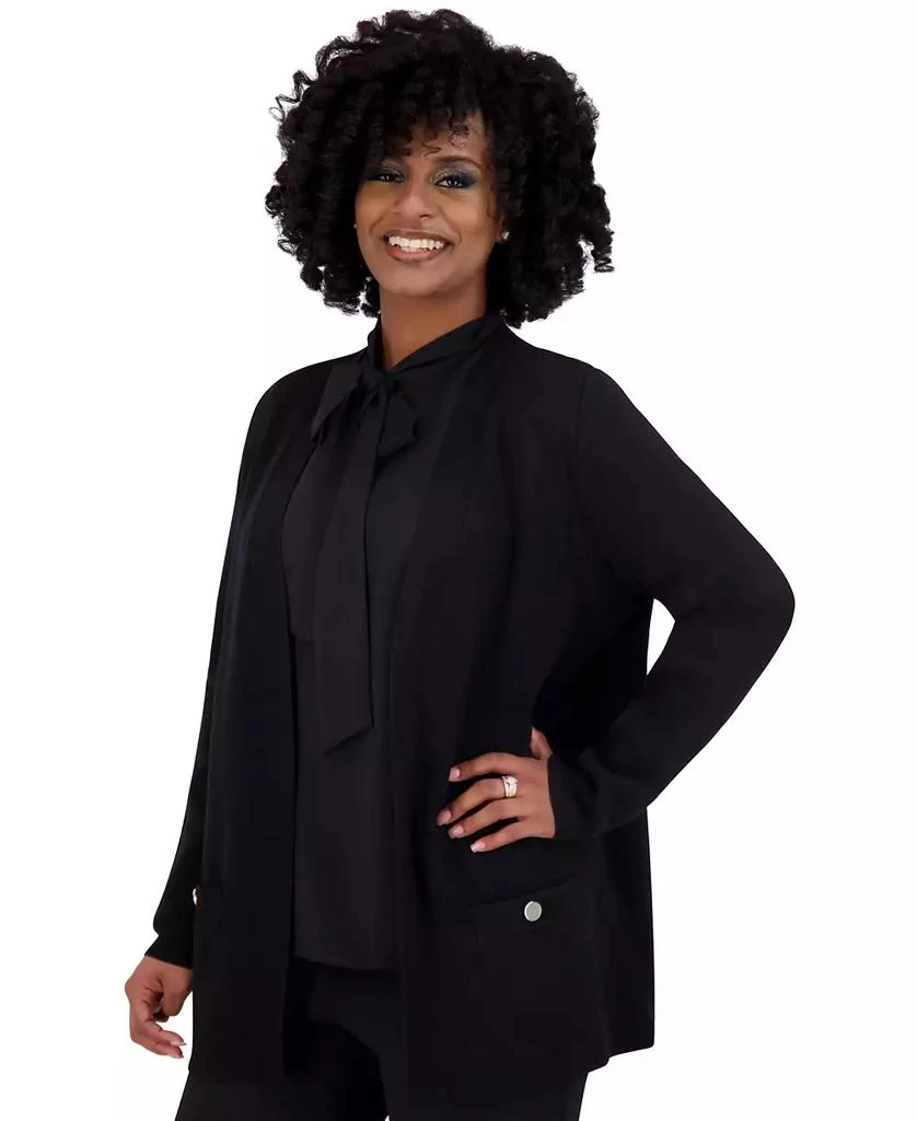 Kasper Women's Open-Front Long-Sleeve Cardigan 2