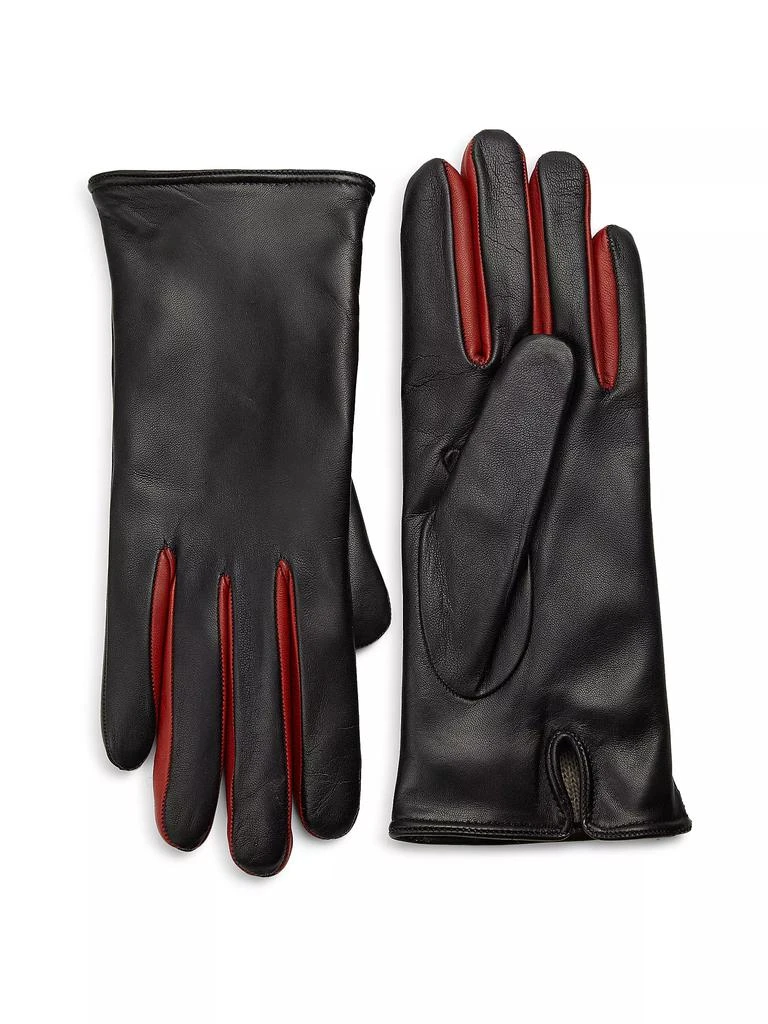 Carolina Amato Contrast-Fourchette Leather Gloves 1