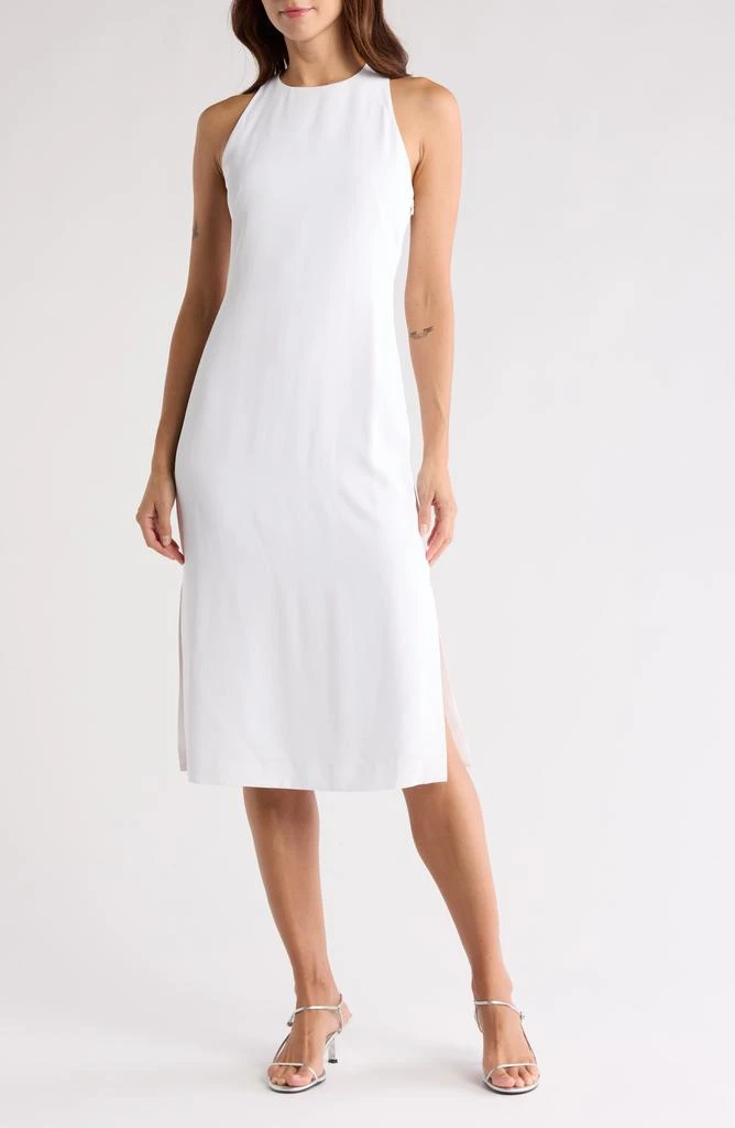 double slit midi dress Double-Slit Maxi Dress with Straps