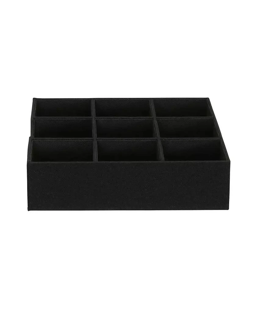 Household Essentials 9-Compartment Drawer Organizers, Pack of 2, Black Linen 5