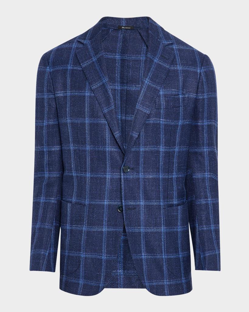 Sartorio Napoli Men's Large Overcheck Sport Coat