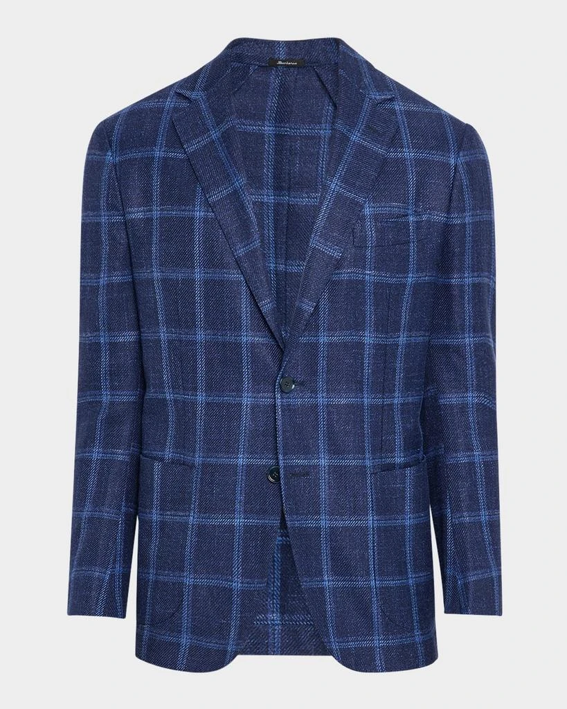 Sartorio Napoli Men's Large Overcheck Sport Coat 1