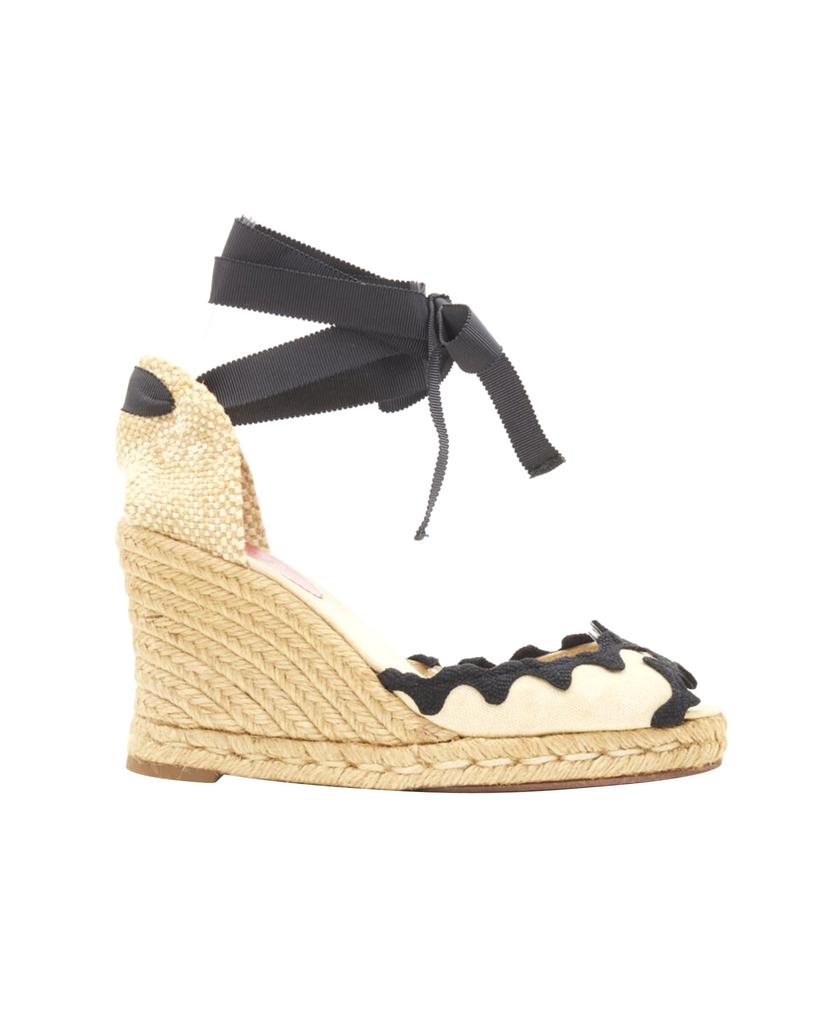 CHRISTIAN LOUBOUTIN CHRISTIAN LOUBOUTIN beige canvas heel