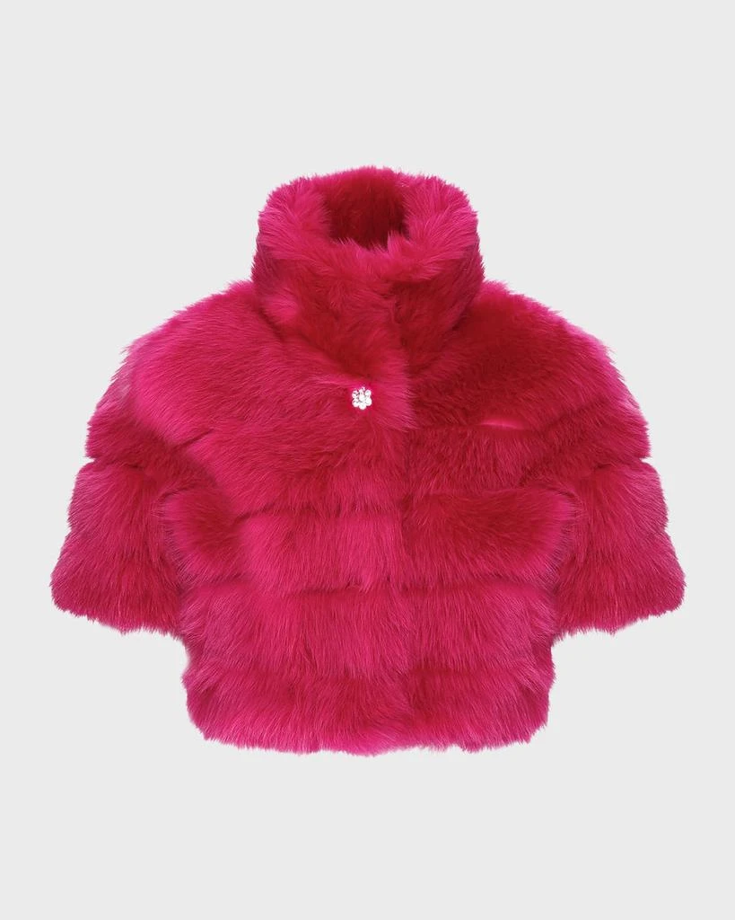 Gorski Reversible Merinillo Lamb Shearling Bolero Jacket With Cropped Sleeves 1