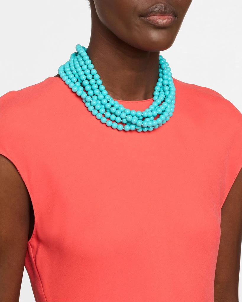 Kenneth Jay Lane Six Row Turquoise Bead Necklace 2