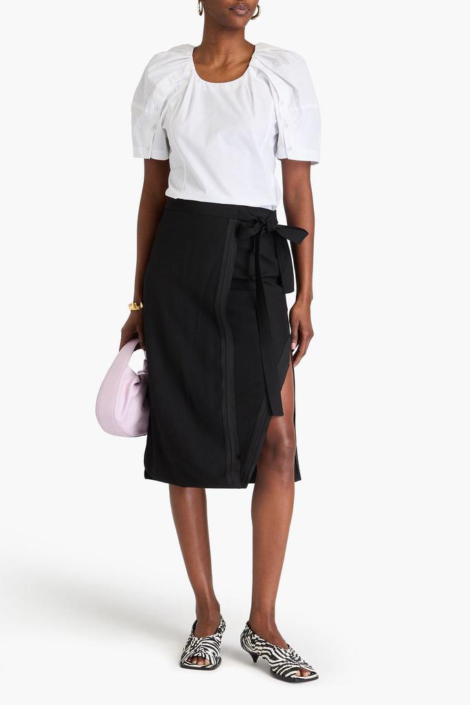 3.1 Phillip Lim Wrap-effect wool-blend midi skirt