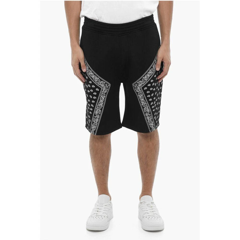 Neil Barrett Neoprene MODERNIST Bermuda Shorts with Bandana Motif Men's Details 1