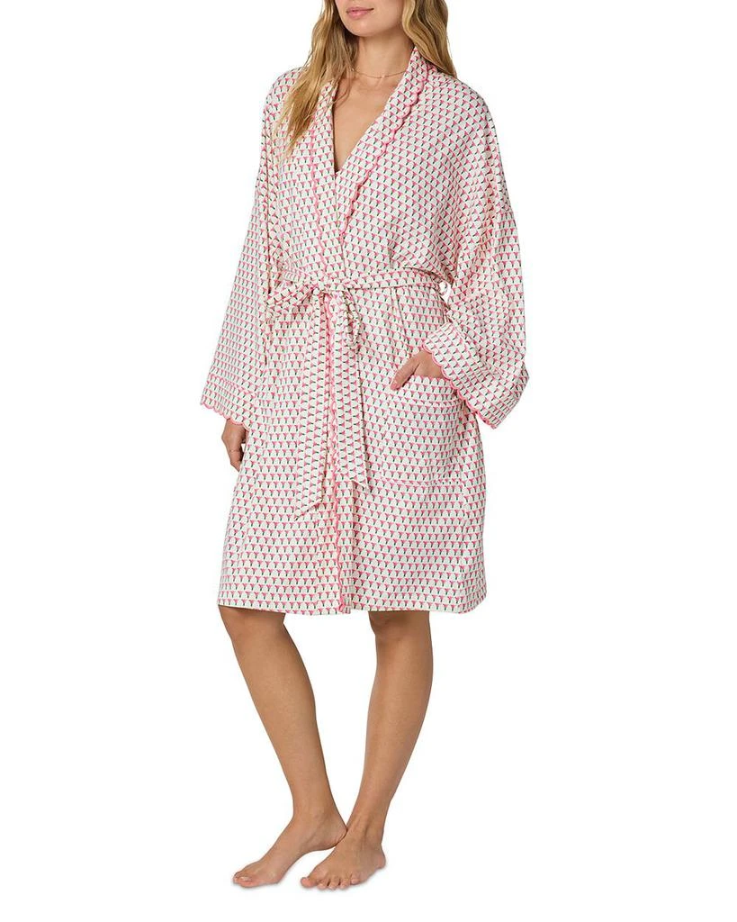 BedHead Pajamas Blossom Geo Banded Collar Stretch Jersey Robe 7