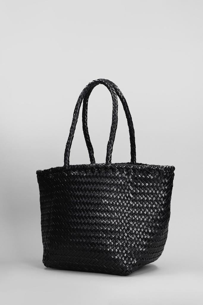 DRAGON DIFFUSION Grace Basket Small Tote In Black Leather