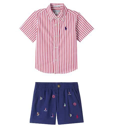 Ralph Lauren Baby striped cotton shirt and shorts set