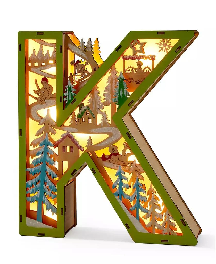 Giftcraft LED Wood Monogram Letter Decor - K 2