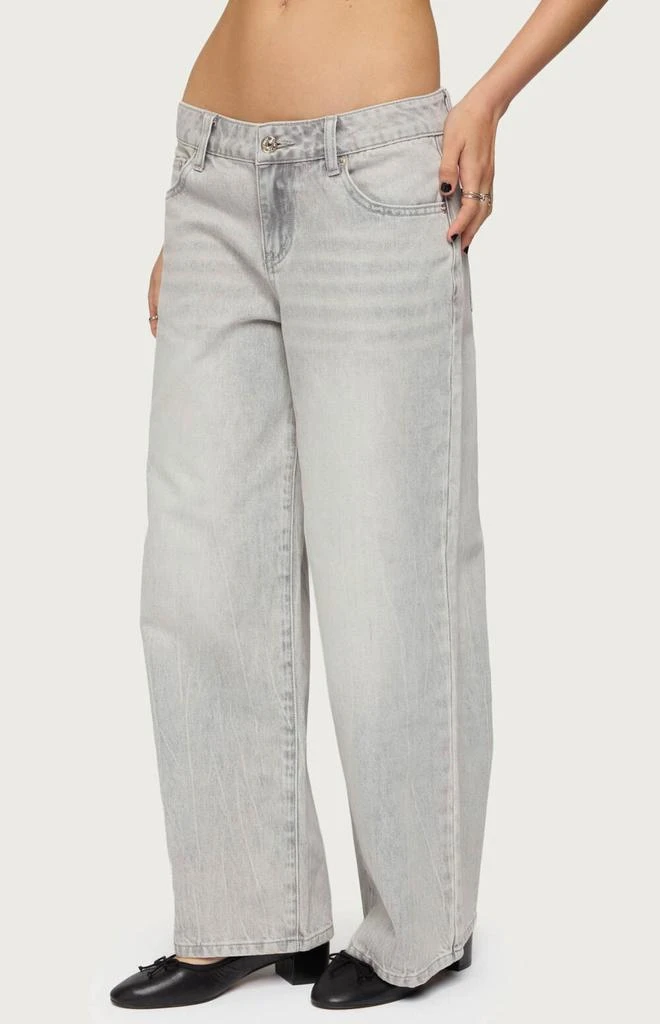 Edikted Petite Magda Low Rise Acid Wash Jeans 2