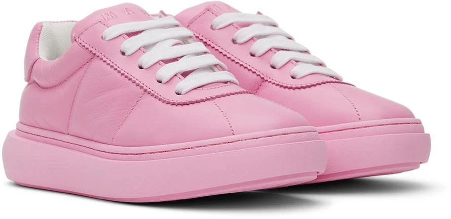 Marni Kids Pink Padded Leather Sneakers 4