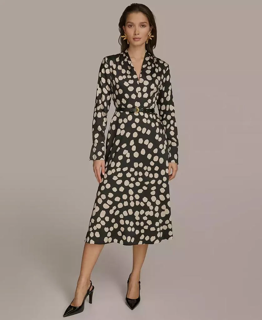 Donna Karan Women's Printed Belted A-Line Dress 2