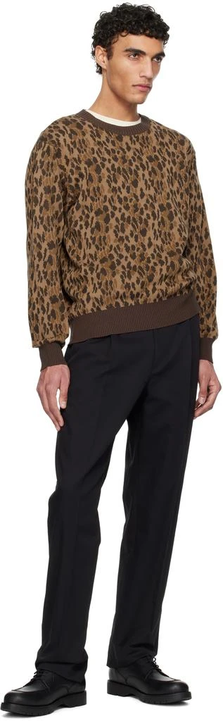 Wacko Maria Brown Leopard Jacquard Knit Sweater 4