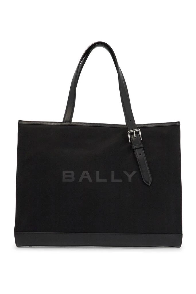 Bally east/west nylon and leather tote bag 1