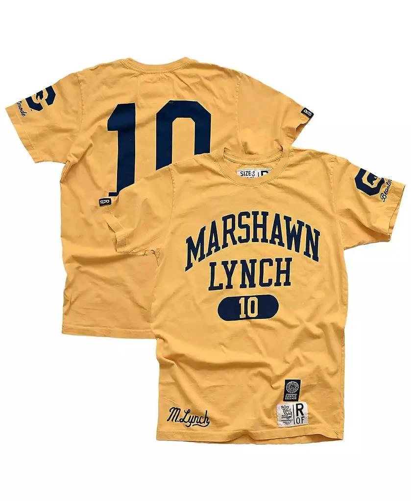 Roots of Fight Men's Marshawn Lynch Gold Cal Bears Name Number T-Shirt 1
