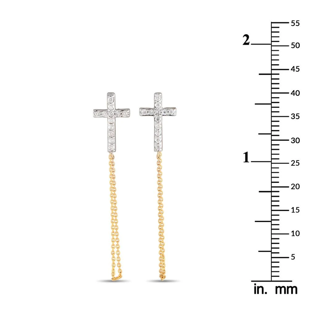 Non Branded 10K Yellow Gold 0.25ct Diamond Cross Earrings ER28552 3