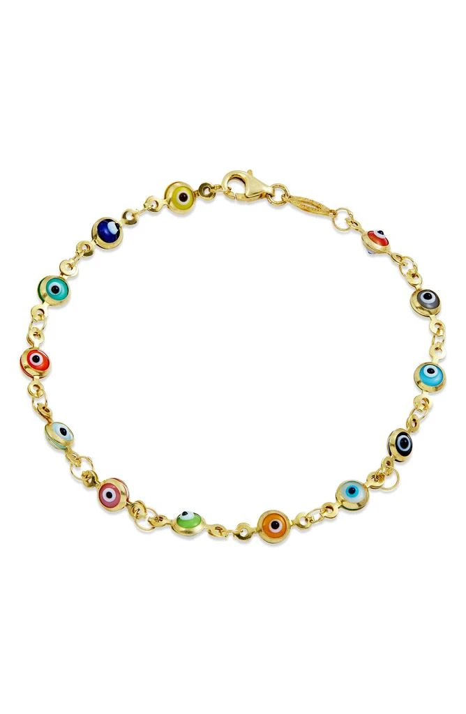 Savvy Cie Jewels Enamel Evil Eye Chain Bracelet 1