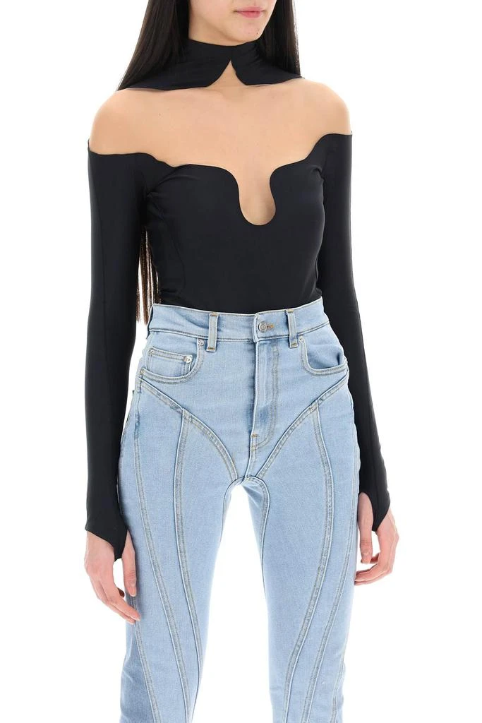 Mugler long sleeve illusion bodysuit 2