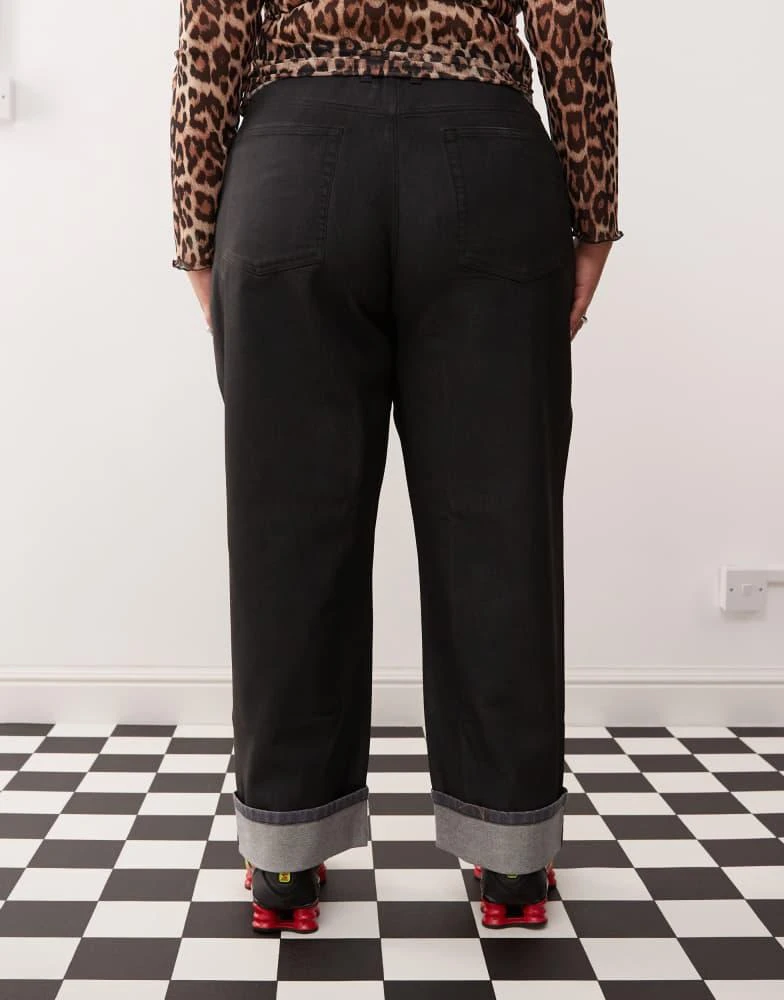 COLLUSION COLLUSION X001 Plus antifit jeans in black coated - BLACK 2