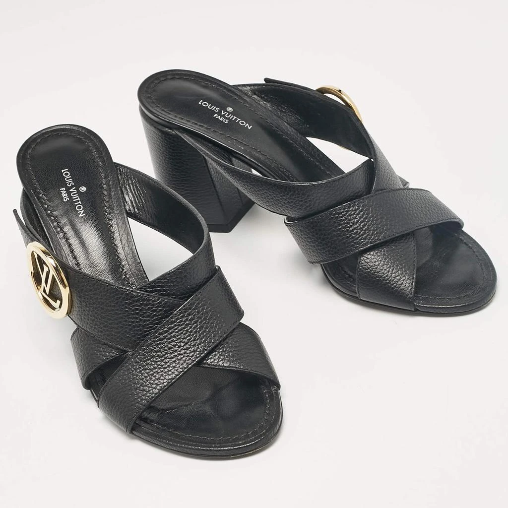 Louis Vuitton Louis Vuitton Black Leather Slide Sandals Size 36.5 4